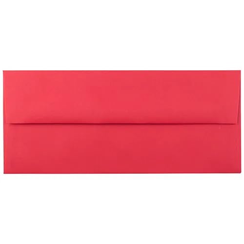 لوكس بيبر LUXPaper #10 مظاريف الأعمال | 4 1/8 بوصة × 9 1/2 بوصة | عطلة الأحمر | 60 رطل. نص | 50 الكمية - Image 1